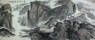 （已售）吴山 中央美院 小八尺国画山水画《溪山秋色》