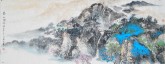 （已售）李尤（北京美协）国画山水画 小六尺横幅《春山烟岚》