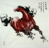 （已售）黄江（湖北美协）四尺斗方 国画动物画马《大展宏图》1