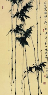 （询价）肖映梅(中国美协)国画花鸟画 四尺竖幅《风含翠竹》
