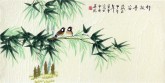 凌雪（中央美院）三尺横幅 国画花鸟画《竹报平安》竹子