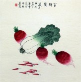 （已售）凌雪 四尺斗方 国画花鸟《百财图》白菜1－23
