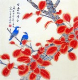 （已售）凌雪（中央美院）四尺斗方 国画花鸟画《晓霜枫叶红》
