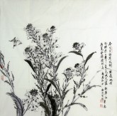 【询价】龙万和（中国美协会员） 国画花鸟画 四尺斗方《油菜花》