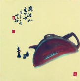 （已售）肖映梅(中国美协)国画花鸟画 小品斗方 茶壶10y