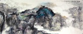 （已售）李尤（北京美协）国画山水画 小六尺横幅《源远流长》