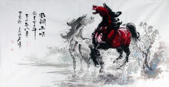 （已售）王杰（山东美协）国画动物画 四尺横幅 《风调雨顺》
