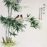（已售）凌雪（中央美院）四尺斗方 国画竹子《竹报平安》2-29
