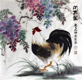 （预定）邵其宏（一级美术师）四尺斗方 国画雄鸡公鸡图《大吉图》