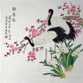 （已售）凌雪 四尺斗方 国画花鸟画《鹤寿图》17－10