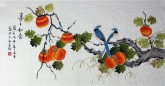 （已售）凌雪 三尺横幅 国画花鸟画《事事如意》柿子17－15