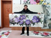 （预定）邵其宏（一级美术师）小六尺国画牡丹《紫气东来》