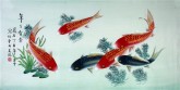 （已售）凌雪（中央美院）三尺横幅 国画工笔锂鱼《年年有余》18－13
