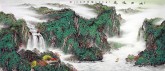（已售）黄胜荣 国画聚宝盆山水画 小八尺横幅 2.4米《峡江帆影》