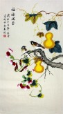 （已售）凌雪 三尺竖幅 国画花鸟画《福禄满堂》9－1葫芦