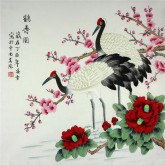 凌雪 四尺斗方 国画工笔画《鹤寿图》仙鹤9－18