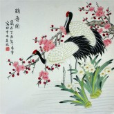 凌雪 四尺斗方 国画工笔画《鹤寿图》仙鹤9－17