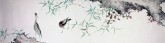王海香（山东美协会员）四尺对开 国画花鸟画《幽谷逸林》