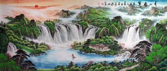 （预定）墨宇（周卡）国画聚宝盆山水画 小八尺横幅 2.4米《春山叠翠》