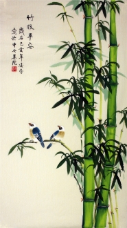 （预定）凌雪 三尺竖幅 国画花鸟画《竹报平安》竹子2－10